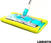LORIOTH® Microfiber Dweil - Schoonmaak Mop - Vloer Mop - Schoonmaak Reiniger met Steel - Vloerwisser - Blauw