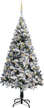 Huis en Tuin Depot Kunstkerstboom Met Led'S En Kerstballen 240 Cm Pvc Groen