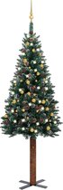 Huis en Tuin Depot Kerstboom Met Led'S En Kerstballen Smal 210 Cm Groen