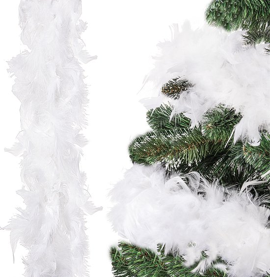 Guirlande boa plume blanc, Décorations de Noël