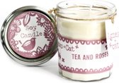 Soy wax Geurkaars in Glas - Thee & Rozen - 220 ml - Veganistisch