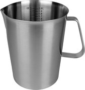 Krumble Maatbeker met Schenktuit - 2 Liter - Maatbekers - Meetbeker - Maatkan - Measuring Cup - RVS - 14,5 x 17 x 14,5 cm (lxbxh) - Zilver