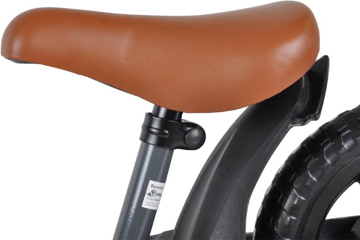 Bandits & Angels Metalen Loopfiets Met Mandje Starter Grijs met Voetenplank vanaf 2 Jaar - Limited Edition - Grijze Loop Fiets - Verstelbaar Zadel 29 tot 39 cm - Voor Jongens en Meisjes - Compact en Veilig - Lage Instap met Voetenplank — afbeelding 12