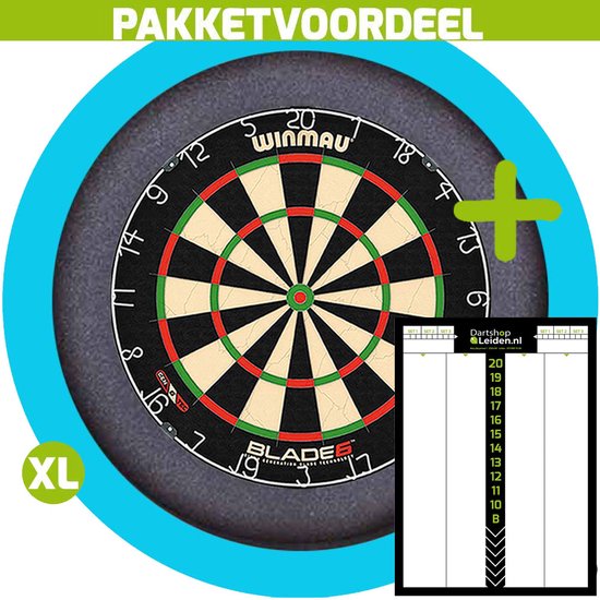 Jeu De Fléchettes Roleo – Cible Winmau Blade 6 + Cabinet + 2 Jeux De Fléchettes – Neuf
