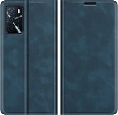 Cazy Oppo A54s Hoesje - Portemonnee Book Case - Kunstleer - Blauw