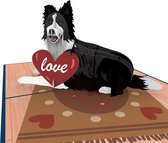 Hartensteler - 3D Pop-Up Wenskaart - Border Collie Hond Kaart - Border Collie Pop Up Card