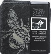 Just Slate Company Leisteen onderzetters BIJEN - Leisteen - Duurzaam geproduceerd in Schotland