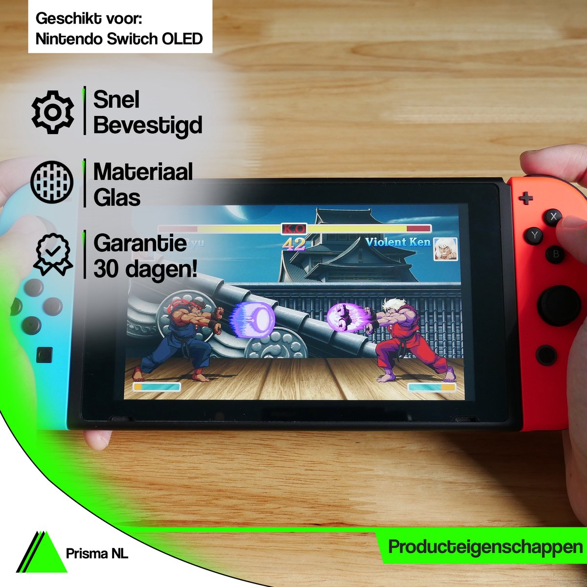 Prisma NL® Screenprotector - Switch OLED Screenprotector - Tempered Glass -... | bol.com