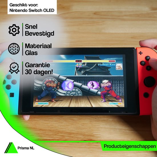 Prisma NL® Screenprotector - Nintento Switch OLED Screenprotector -  Tempered Glass -... 