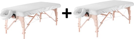 Hoeslaken massagetafel per 2 - wit - circa 180x50 - hoes - katoen - set -  Voor de... | bol.com