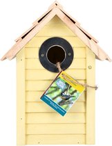 Bird Home Beach Birdhouse / Nid Box - Jaune - Pour Diverse Vogels tels que les moineaux et les mésanges - Cadeau de Noël
