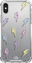 Thunder Colors - iPhone Mirror Case - Spiegel hoesje geschikt voor de iPhone X / Xs hoesje - Hoesje met bumper geschikt voor iPhone X / Xs case - Shockproof hoesje Thunder Colors