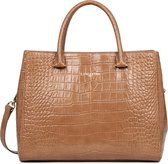 Lancaster Paris handtas - Exotic Croco - Leer - Camel bruin