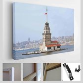 Onlinecanvas - Schilderij - Maidens Tower (leanders Tower) In Istanbul. Turkije Moderne Horizontaal - Multicolor - 80 X 60 Cm