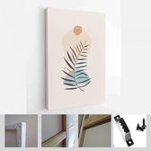 Abstracte botanische organische kunst illustratie. Set van zachte kleur schilderij kunst aan de muur voor huisdecoratie. Minimalistisch canvas achtergrondontwerp - Modern Art Canva