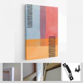 Set van abstracte handgeschilderde illustraties voor wanddecoratie, briefkaart, Social Media Banner, Brochure Cover Design achtergrond - moderne kunst Canvas - verticaal - 1962474115
