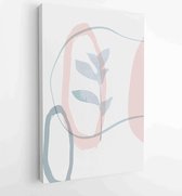 Botanische muur kunst vector set. Foliage line art tekening met abstracte vorm 3 - Moderne schilderijen – Verticaal – 1912802971 - 80*60 Vertical