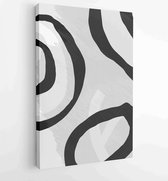 Zwart-wit abstracte muurkunst achtergrond vector 4 - Moderne schilderijen – Verticaal – 1909205695 - 50*40 Vertical
