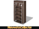 SALE - schoenenrek bruin - schoenenbank - schoenenkast - hout - halbank - schoenenrekje - industrieel - Nieuwste Collectie