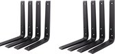 Plankendragers zwart - plannendragers industrieel - set van 8 stuks - plankdragers metaal - plankhouder