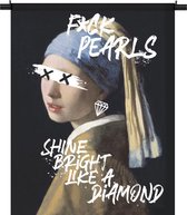 Wandtapijt - Wandkleed - Meisje met de parel - shine bright like a diamond - 90 x 130 cm - PosterGuru