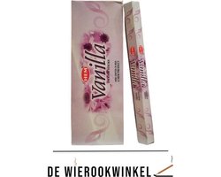De Wierookwinkel – Doos - Wierook - Vanille - Vanilla - Vanille Wierook - Wierookstokjes Vanille - (HEM) - Wierooksticks - Incense sticks - 6 Kokers - 120 Stokjes