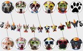 Happy Birthday Dog slinger en cupcake topper set 25 delig - hond - honden slinger - honden cupcake topper - hondenverjaardag - honden decoratie