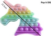 Glow in the dark Pop it Unicorn XXL - Pop it - Fidget toys - Fidget toys - Zacht Regenboog - cadeautip - Rainbow Pop it