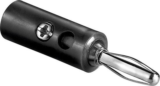 Banaanstekker - Schroefaansluiting - Diameter 4 mm - Zwart - Allteq