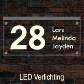 Naambord met LED verlichting 30x15 cm – Zelf ontwerpen – 1 Jaar Garantie – Modern Naambord