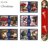 50 Kerstkaarten met envelop & gratis Kaartenhouder - 10 x 14 cm - serie "Christmas"
