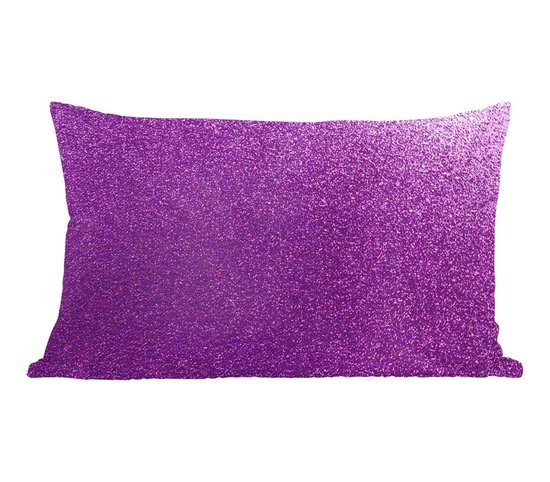 Sierkussen décoratif Texture Glitter ou fond pour l'intérieur - Fond pailleté violet - 50x30 cm - Coussin intérieur rectangulaire en coton