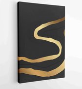 Luxe gouden behang. Zwarte en gouden achtergrond 2 - Moderne schilderijen – Verticaal – 1915063981 - 115*75 Vertical