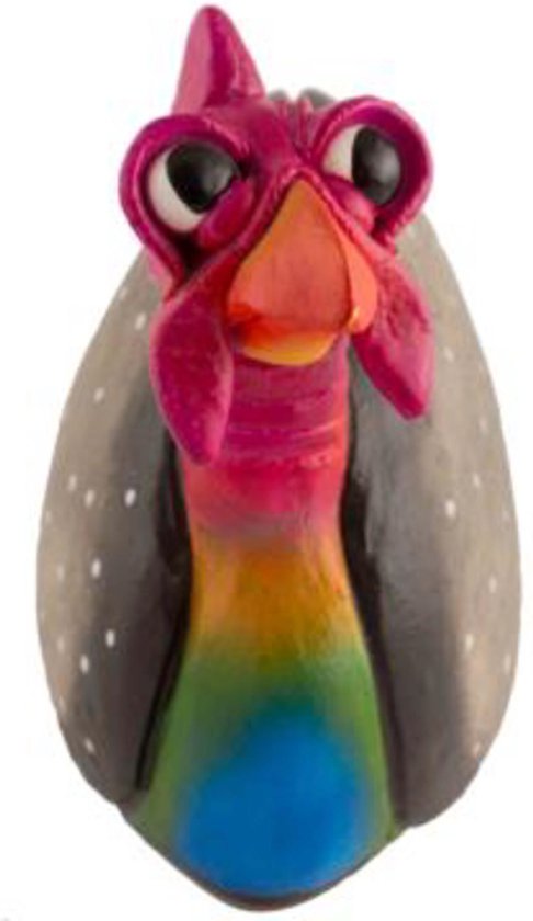 Comix Cartoon - vogel - beeld - Ginny - regenboog - uniek handgeschilderd - massief beeld