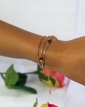 MAT Accessoires - Armband dames - Love III - Hartjes armband - Rosé Goud - 16-22 cm - Vrouwen Cadeau
