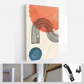 Een trendy set van abstracte handgeschilderde illustraties voor briefkaart, social media banner, brochure omslagontwerp of wanddecoratie achtergrond - moderne kunst canvas - vertic