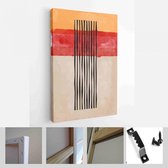 Set van abstracte handgeschilderde illustraties voor briefkaart, Social Media Banner, Brochure Cover Design of wanddecoratie achtergrond - moderne kunst Canvas - verticaal - 188393