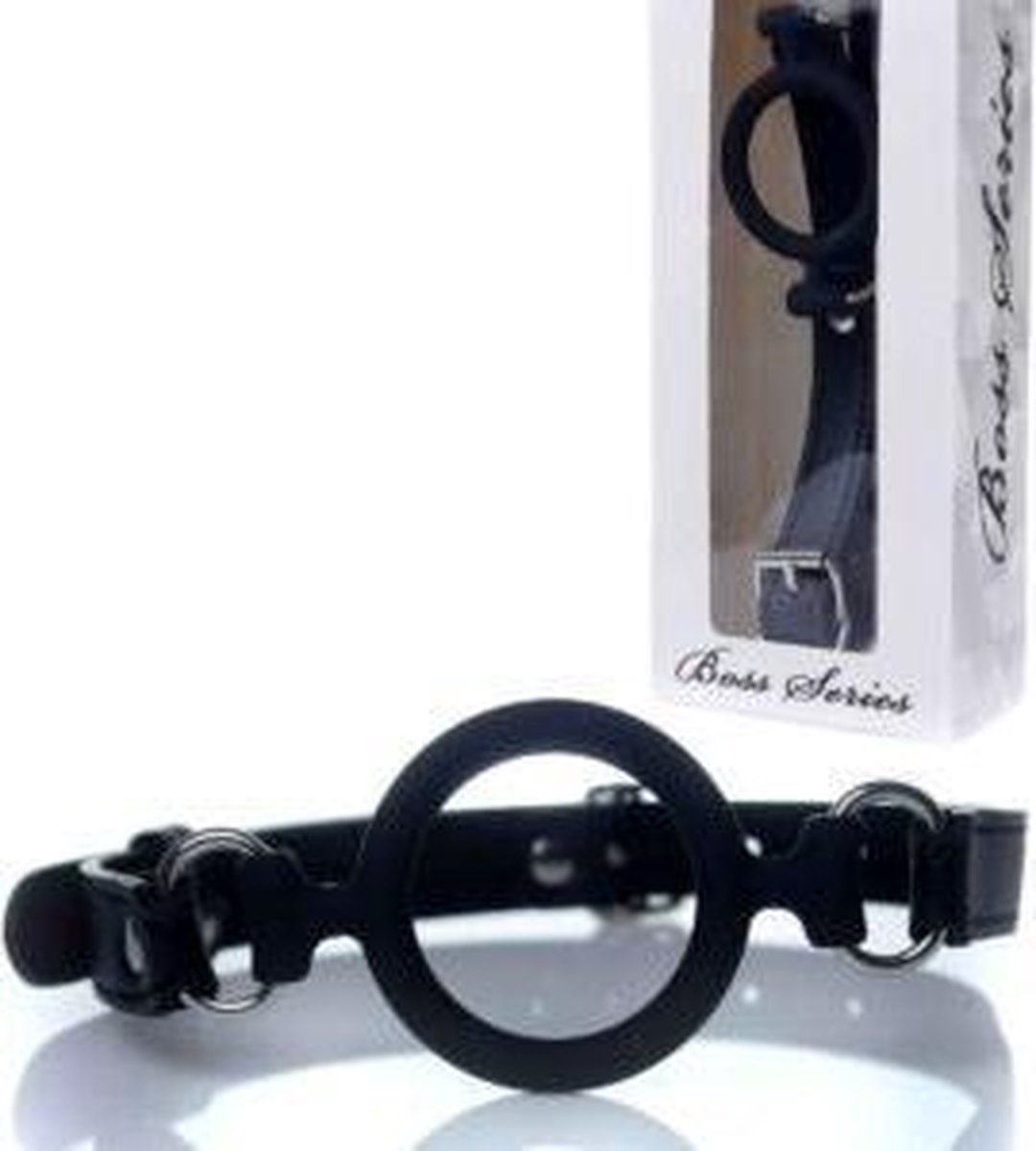 Bossoftoys  - Ball Gag - verstelbaar - breathable - silicone - attractive colour window box - black - 61-00036