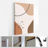 Set achtergronden voor social media platform, banner met abstracte vormen, fruit, bladeren en vrouwenvorm - Modern Art Canvas - Verticaal - 1646792278
