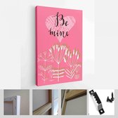 Happy Valentine's Day set kaarten. Handgetekende romantische belettering - Modern Art Canvas - Verticaal - 1627077013