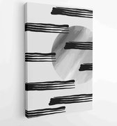 Zwart-wit abstracte muurkunst vector 2 - Moderne schilderijen – Verticaal – 1898188297 - 40-30 Vertical