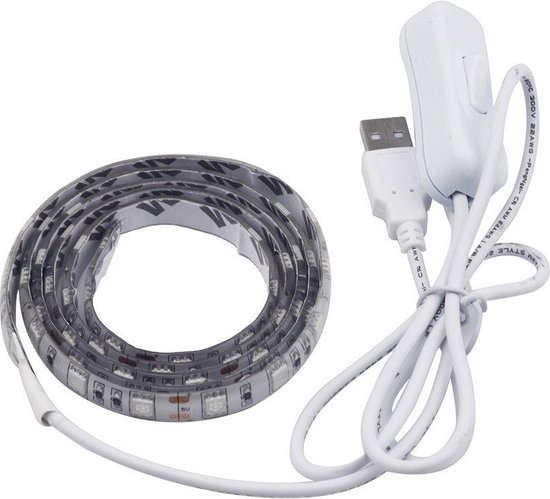 Bande LED - RGB - 1 mètre Incl Télécommande - connecteur USB