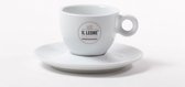 IL Leone Koffie Kop en Schotel - 150ml - Porselein- Horeca Kwaliteit - Ervaar Italiaanse elegantie en exclusiviteit met het Il Leone koffiekopje en schotel 150ml - Porseleinen koff