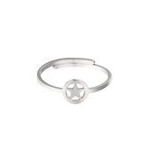 Verstelbare ring open ster - Yehwang - Ring - One size - Zilver