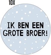 10x Sluitsticker Ik ben een grote broer! | Jongen | Blauw | 40 mm | Geboorte Sticker | Sluitzegel | Sticker Geboortekaart | Baby nieuws | Zwangerschap | Luxe Sluitzegel