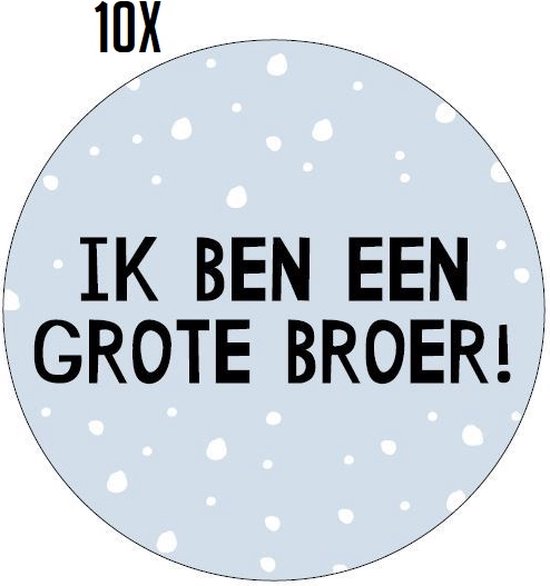10x Sluitsticker Ik ben een grote broer! | Jongen | Blauw | 40 mm | Geboorte Sticker | Sluitzegel | Sticker Geboortekaart | Baby nieuws | Zwangerschap | Luxe Sluitzegel