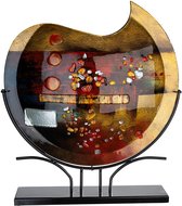 Decoratie vaas - glasfusion - 52 cm hoog - warme kleuren