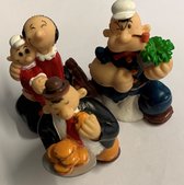 Popeye - set van 3 figuurtjes - (+/- 8 cm) - te gebruiken als taarttopper of speelfiguur.