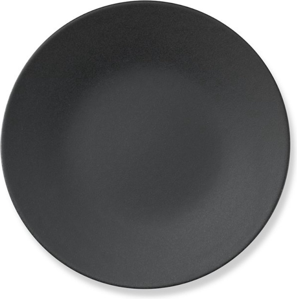 Apilco - Reglisse - Feestdagen tip - Ontbijtbord - Plat - 21cm - Donker grijs/ Zwart - Porselein - Set van 6 stuks