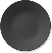 Apilco - Reglisse -Ontbijt - Bord - Plat - 21cm - Donker grijs/ Zwart - Porselein - Set van 6 stuks